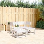 VIDAXL Salon de jardin 3 pcs blanc bois de pin massif