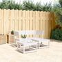 Voir la diapositive 1 : VIDAXL Salon de jardin 3 pcs blanc bois de pin massif