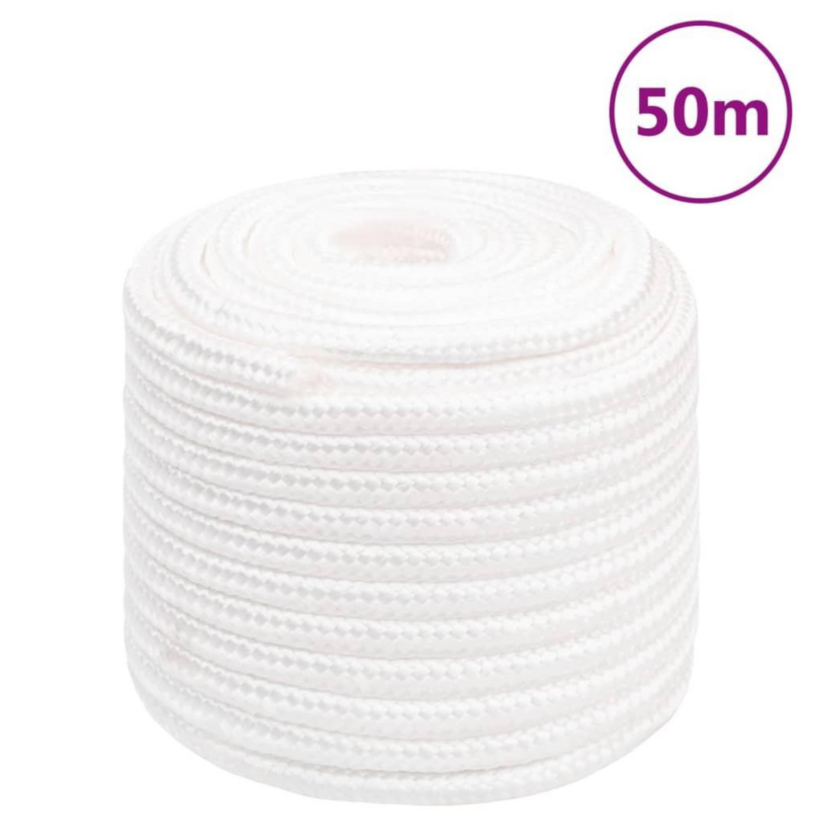 VIDAXL Corde de bateau Blanc complet 16 mm 50 m Polypropylene