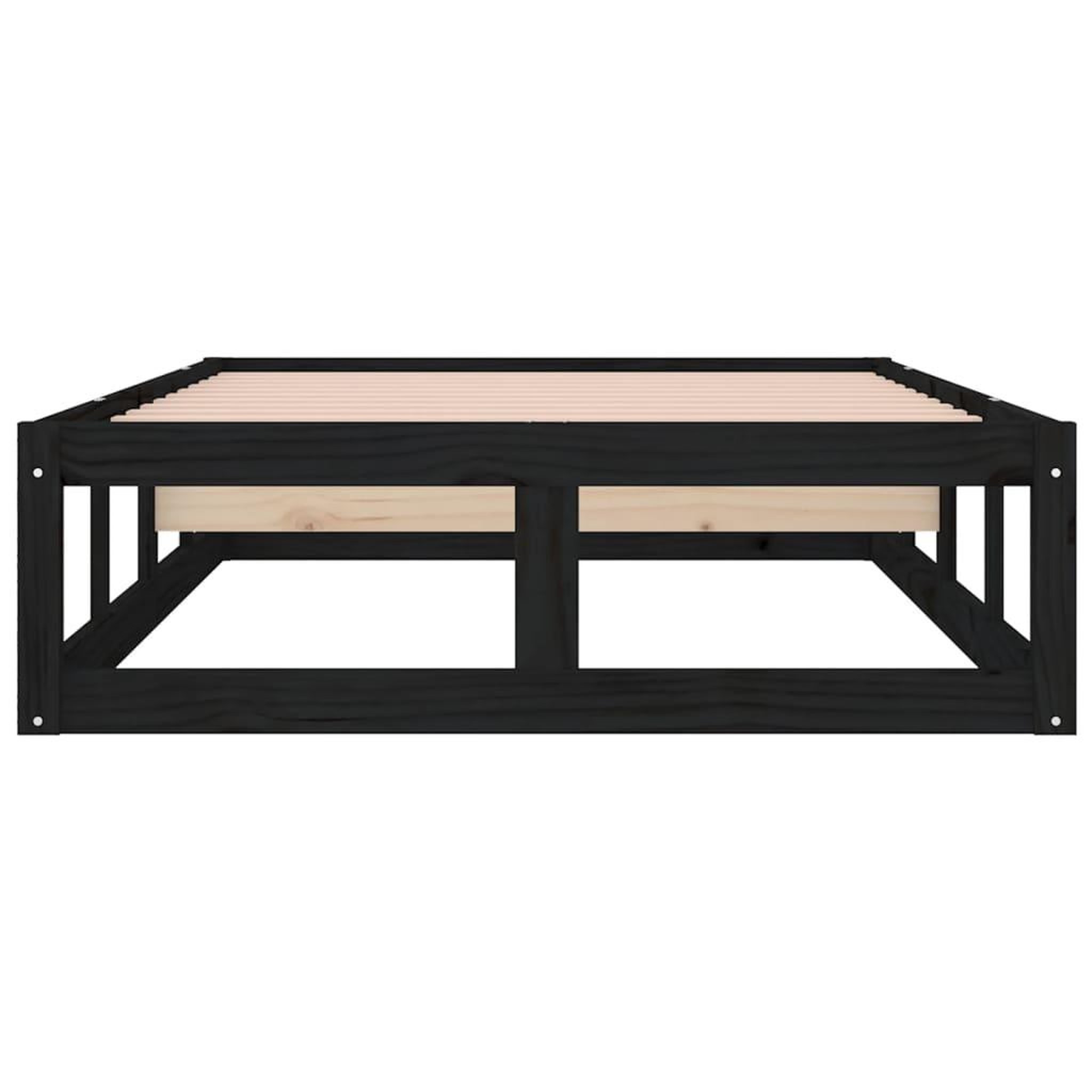 Voir la diapositive 5 : VIDAXL Cadre de lit sans matelas noir 75x190 cm bois massif