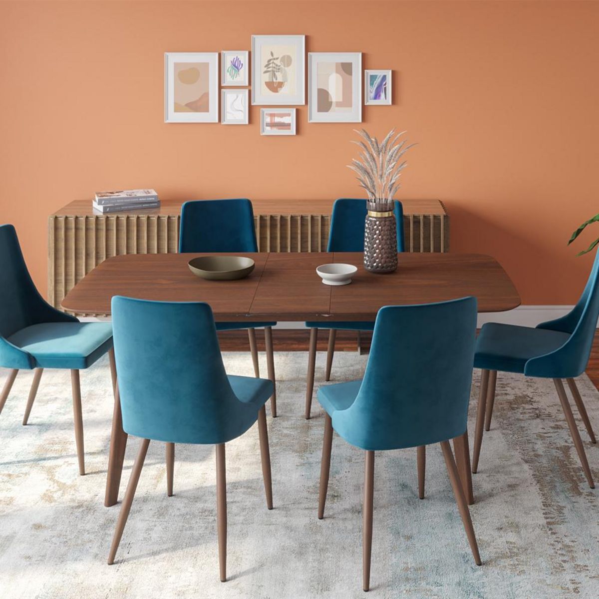 Rendez vous déco Table rectangulaire 4/6 personnes extensible en bois clair 150/180 cm - Oman