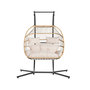 Voir la diapositive 3 : LISA DESIGN Mirella - fauteuil suspendu 2 places - naturel et coussins beiges