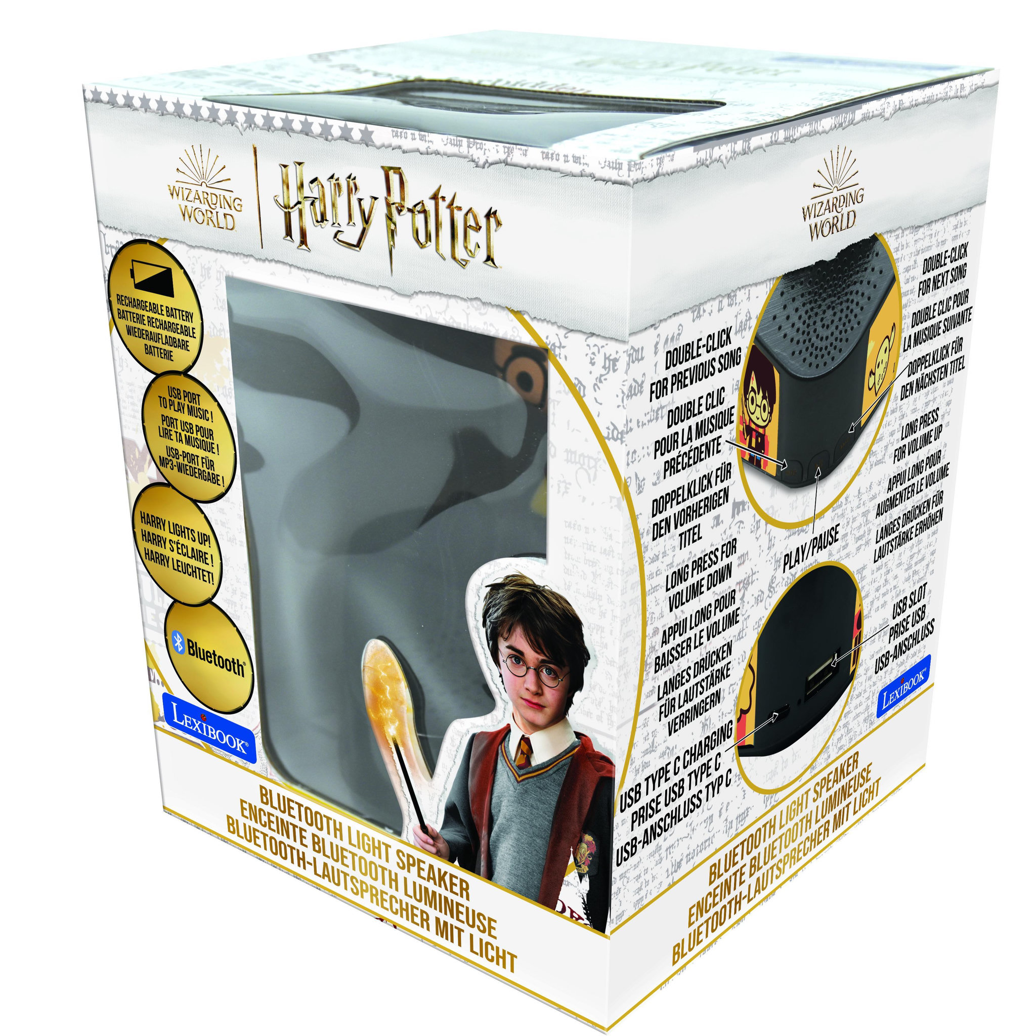 Voir la diapositive 5 : Lexibook Enceinte Bluetooth avec figurine lumineuse Harry Potter