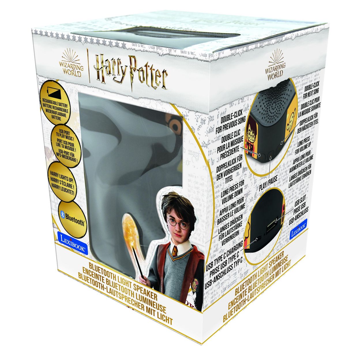 Lexibook Enceinte Bluetooth avec figurine lumineuse Harry Potter