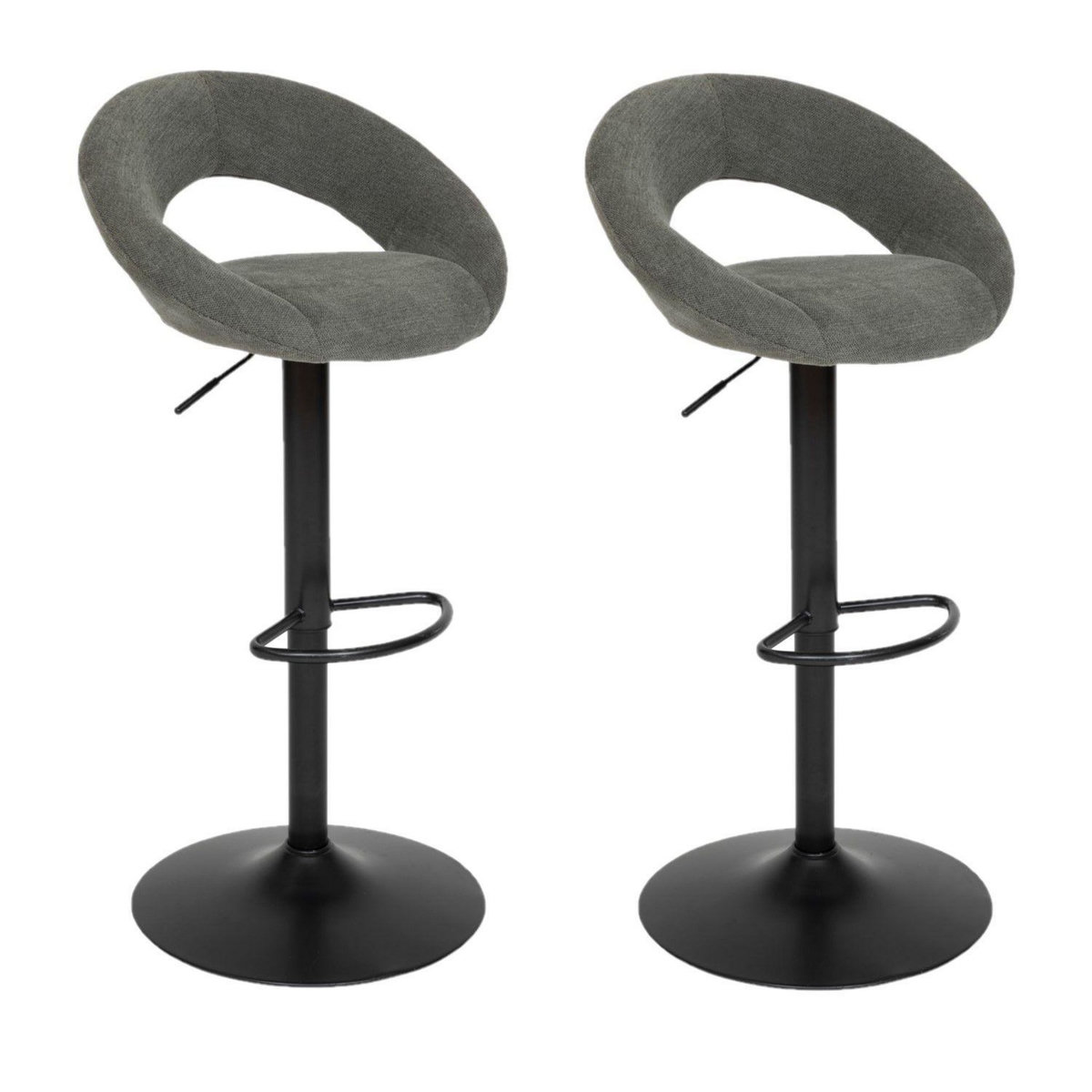TOILINUX Lot de 2 chaises de bar en tissu SACHA