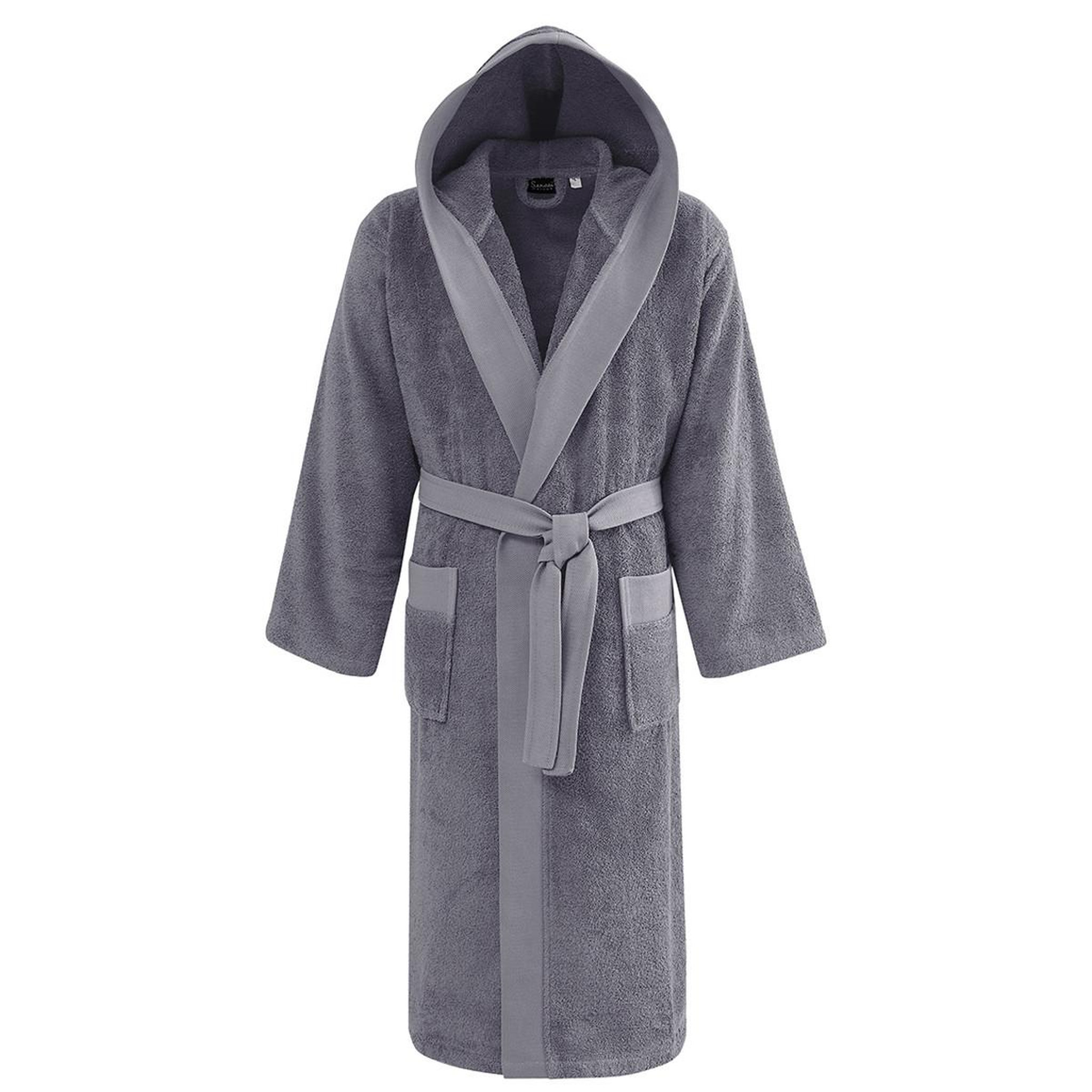 Sensei Maison Peignoir mixte à capuche uni 420 g/m² BOXER. Coloris disponibles : Gris, Beige, Blanc, Bleu