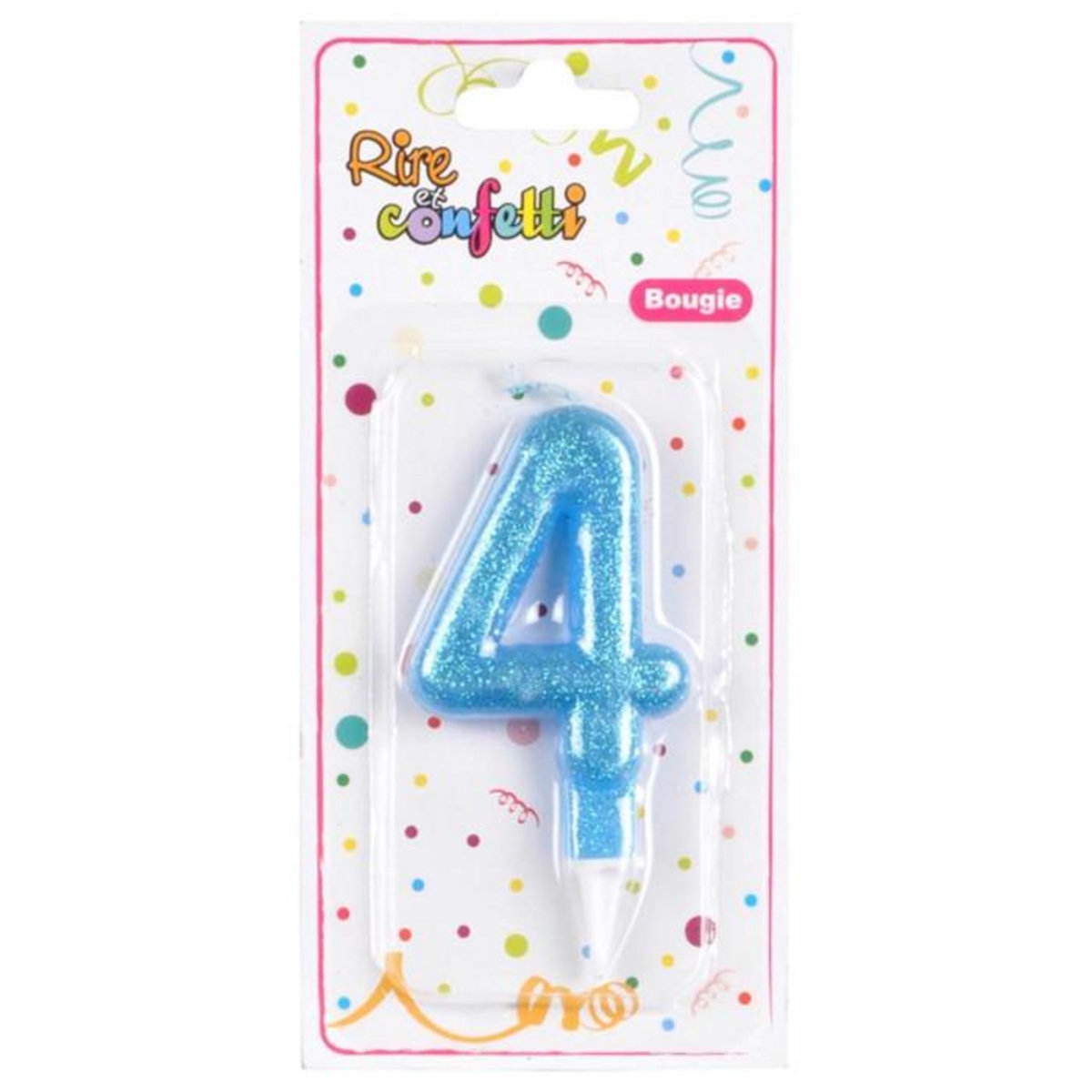 Paris Prix Bougie d'Anniversaire Paillette  Chiffre 4  7cm Bleu