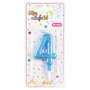 Voir la diapositive 2 : Paris Prix Bougie d'Anniversaire Paillette  Chiffre 4  7cm Bleu