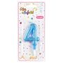 Voir la diapositive 2 : Paris Prix Bougie d'Anniversaire Paillette  Chiffre 4  7cm Bleu