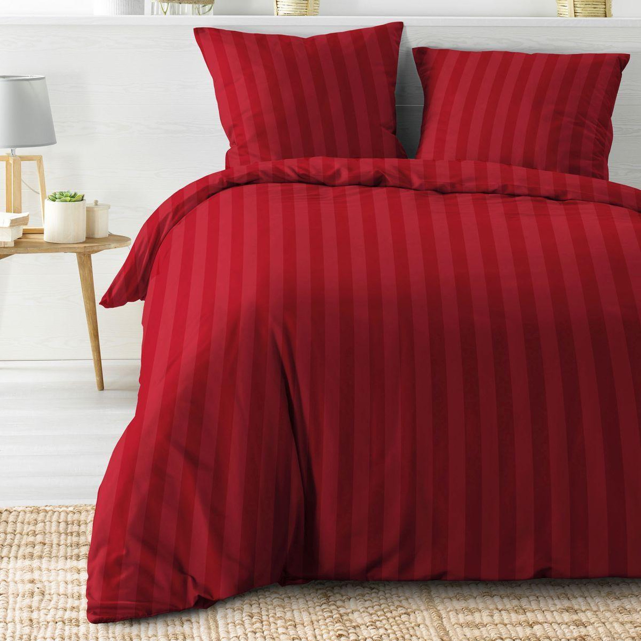 Douceur d'Intérieur Parure de lit 3 pièces  cleo  240x220cm rouge