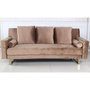 Voir la diapositive 2 : Paris Prix Canapé Convertible Velours  Albine  210cm Taupe