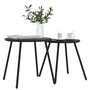 Voir la diapositive 3 : VIDAXL Tables basses de jardin 2pcs rondes noir acier enduit de poudre
