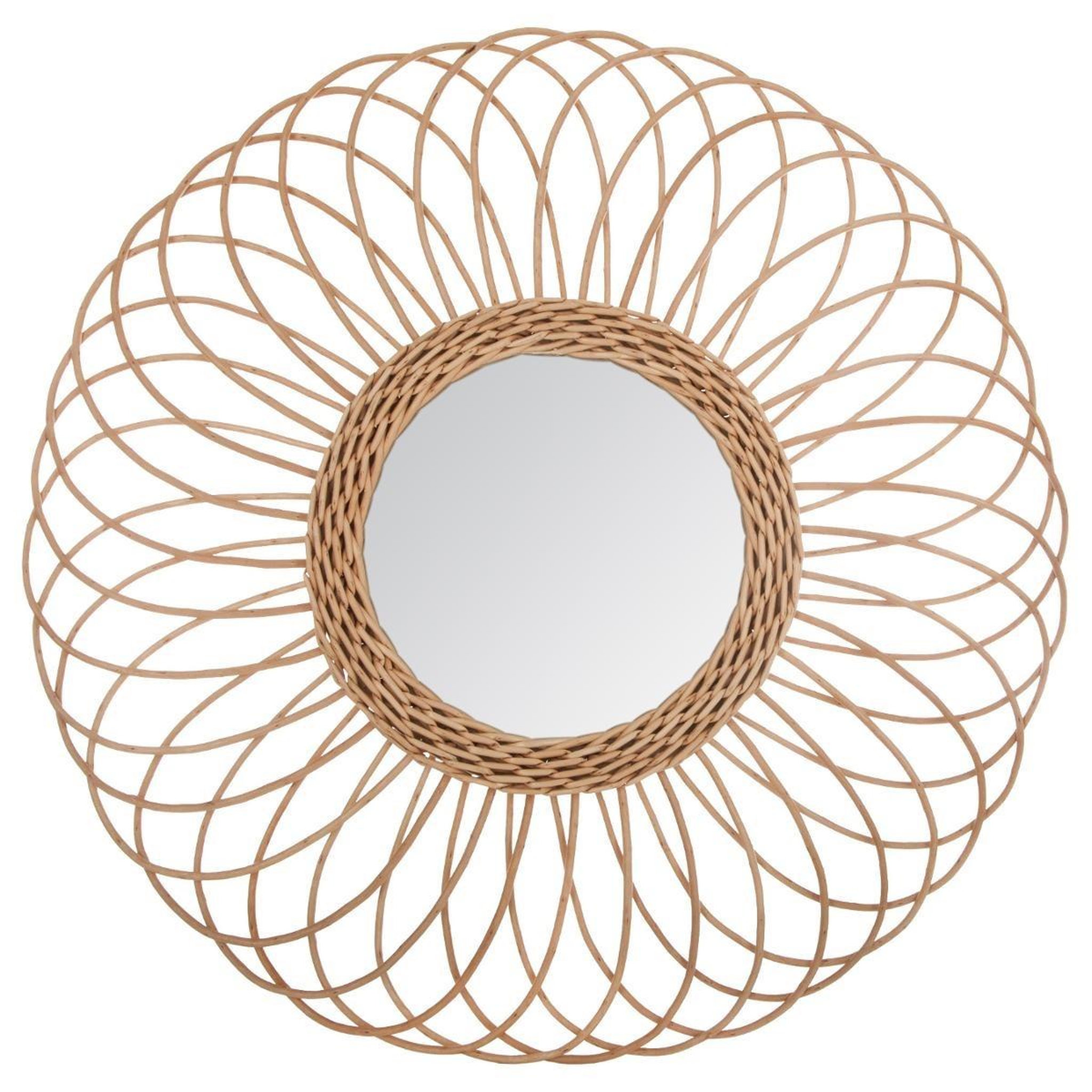 ATMOSPHERA Miroir en rotin  rosace  58cm beige
