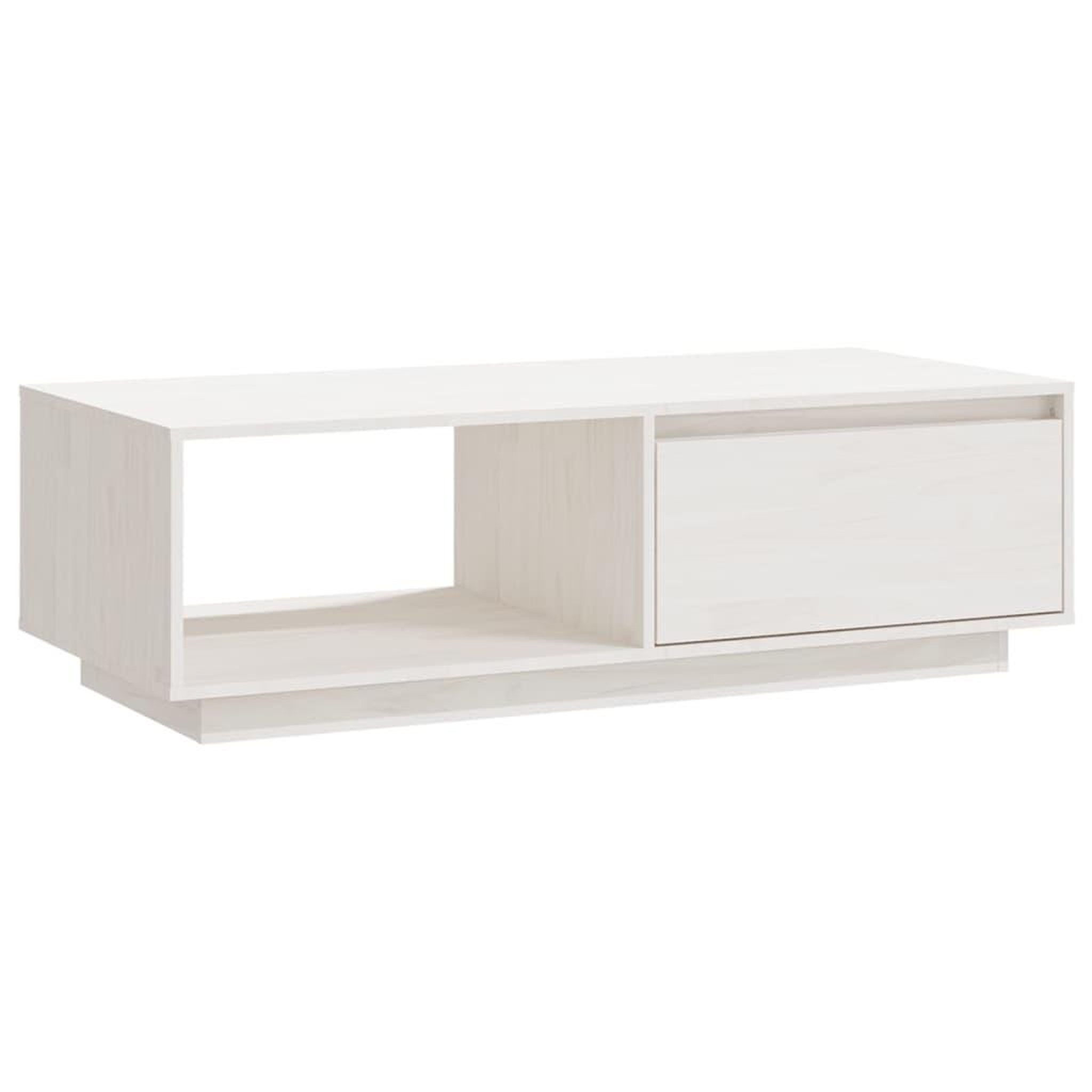 Voir la diapositive 2 : VIDAXL Table basse blanc 110x50x33,5 cm bois de pin massif