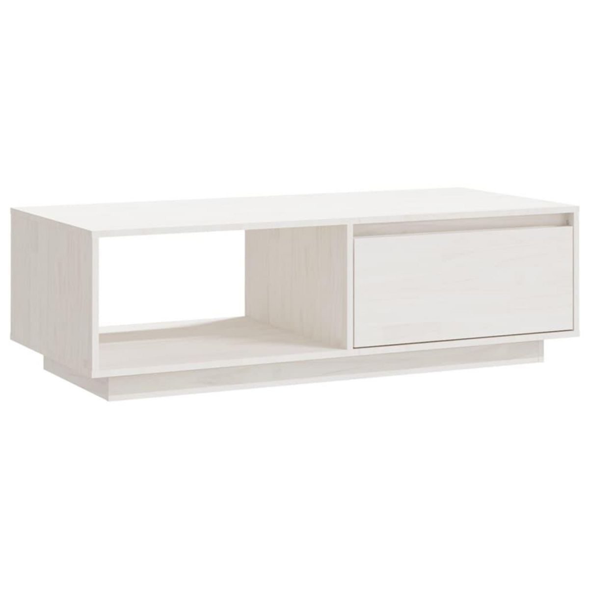VIDAXL Table basse blanc 110x50x33,5 cm bois de pin massif