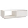 Voir la diapositive 2 : VIDAXL Table basse blanc 110x50x33,5 cm bois de pin massif