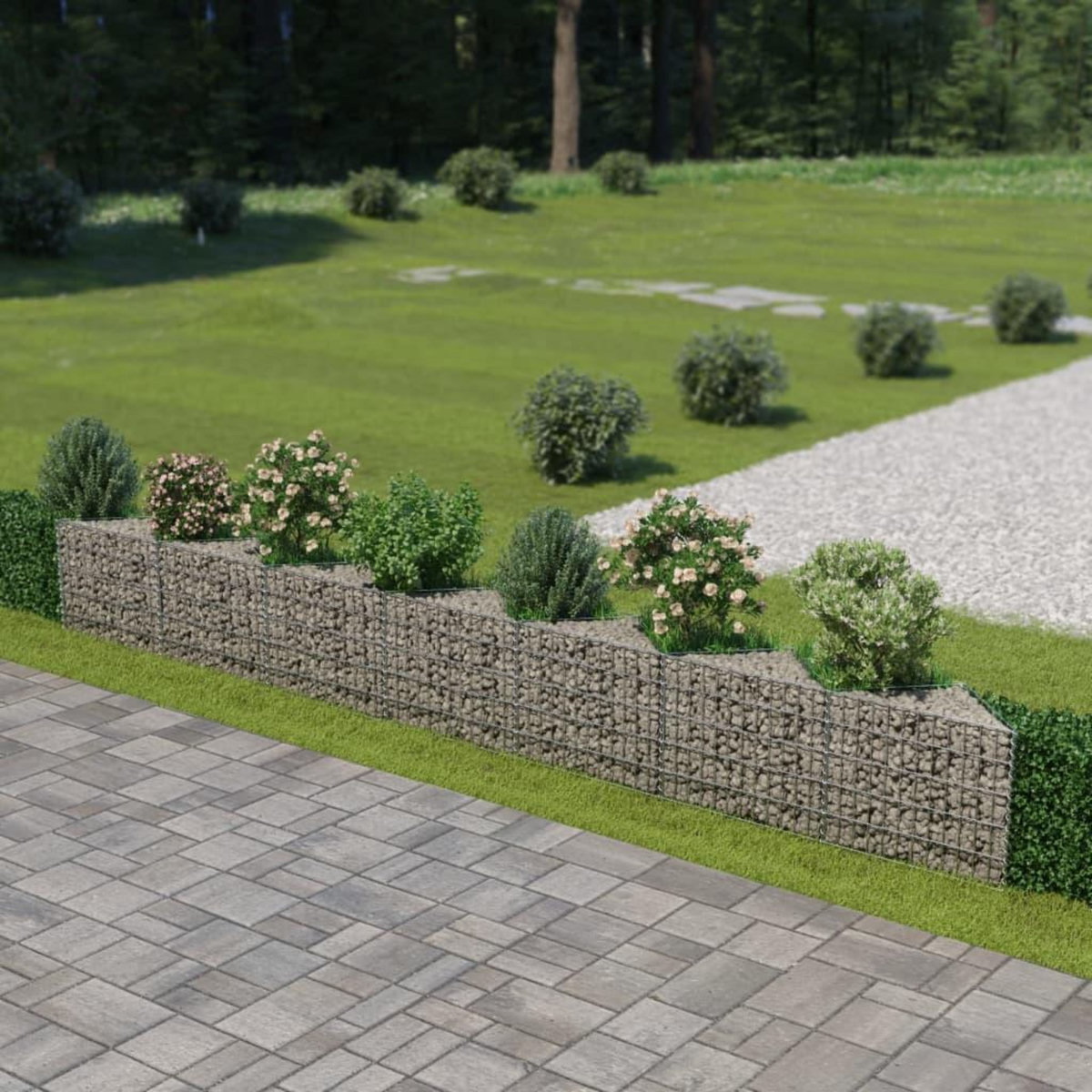 VIDAXL Mur de gabion Acier galvanise 450x30x50 cm