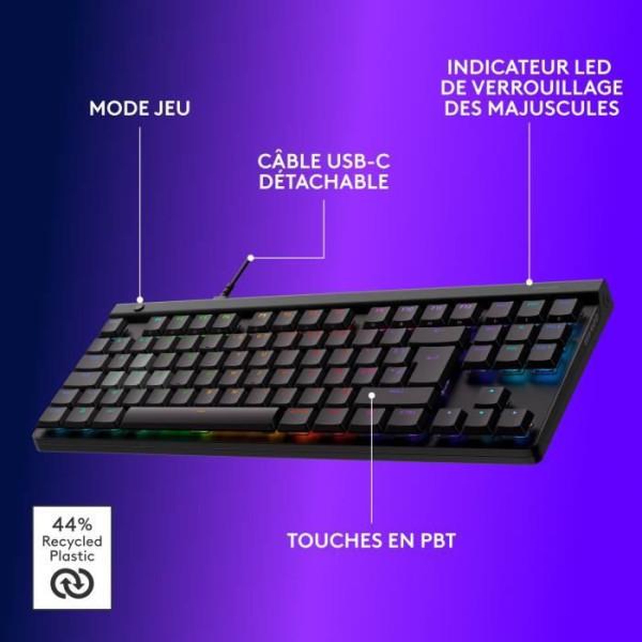 Voir la diapositive 6 : Logitech Clavier gamer G515 Clavier Rapid trigger