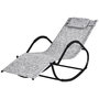 Voir la diapositive 1 : OUTSUNNY Chaise longue à bascule rocking chair design contemporain dim. 160L x 61l x 79H cm métal textilène gris chiné