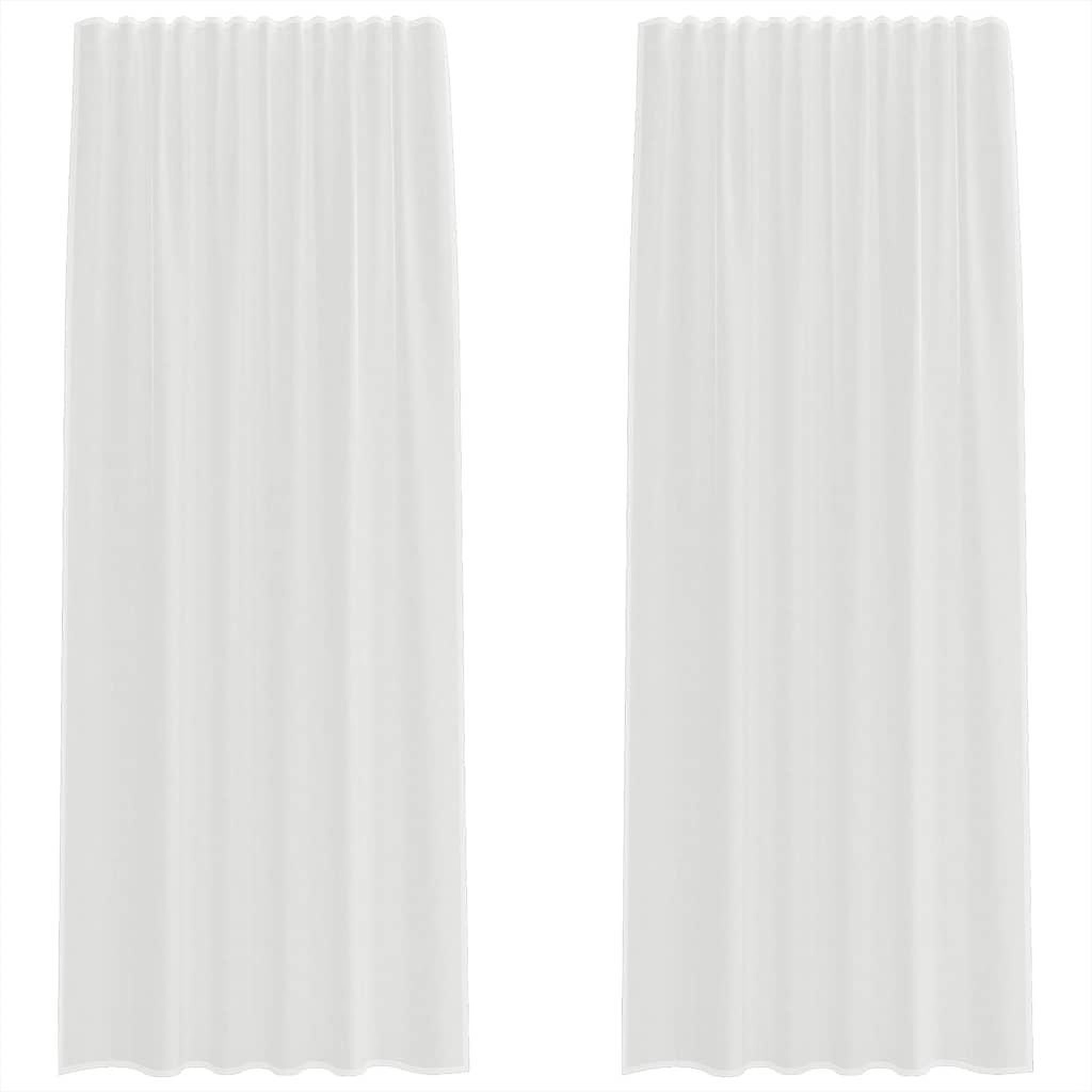Voir la diapositive 2 : VIDAXL Rideaux en voile avec boucles 2 pcs blanc 140x245 cm
