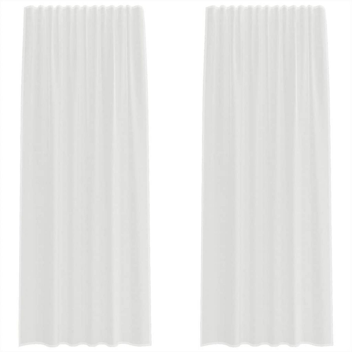 VIDAXL Rideaux en voile avec boucles 2 pcs blanc 140x245 cm