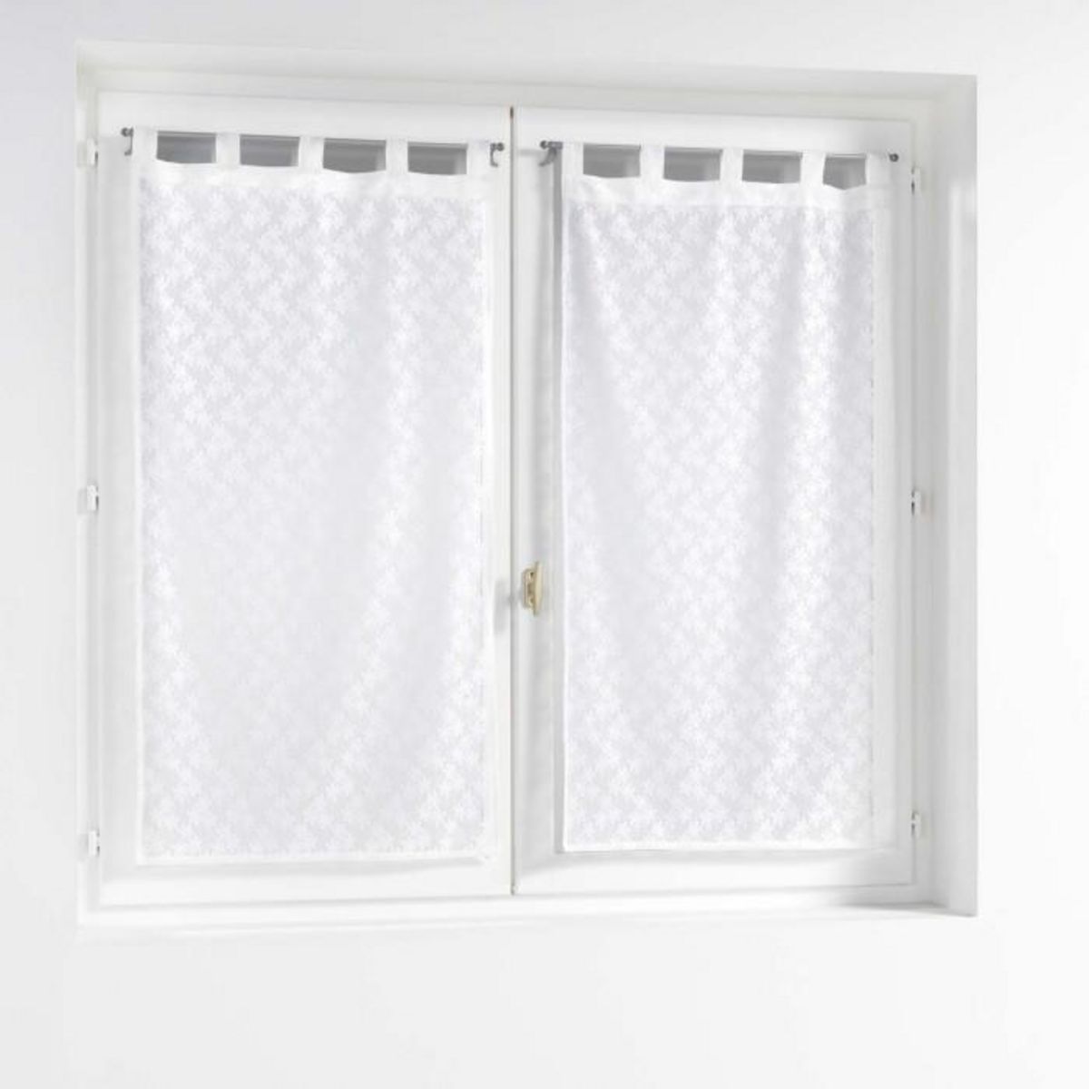 Paris Prix Paire de Voilages Maille  Fanny  60x120cm Blanc