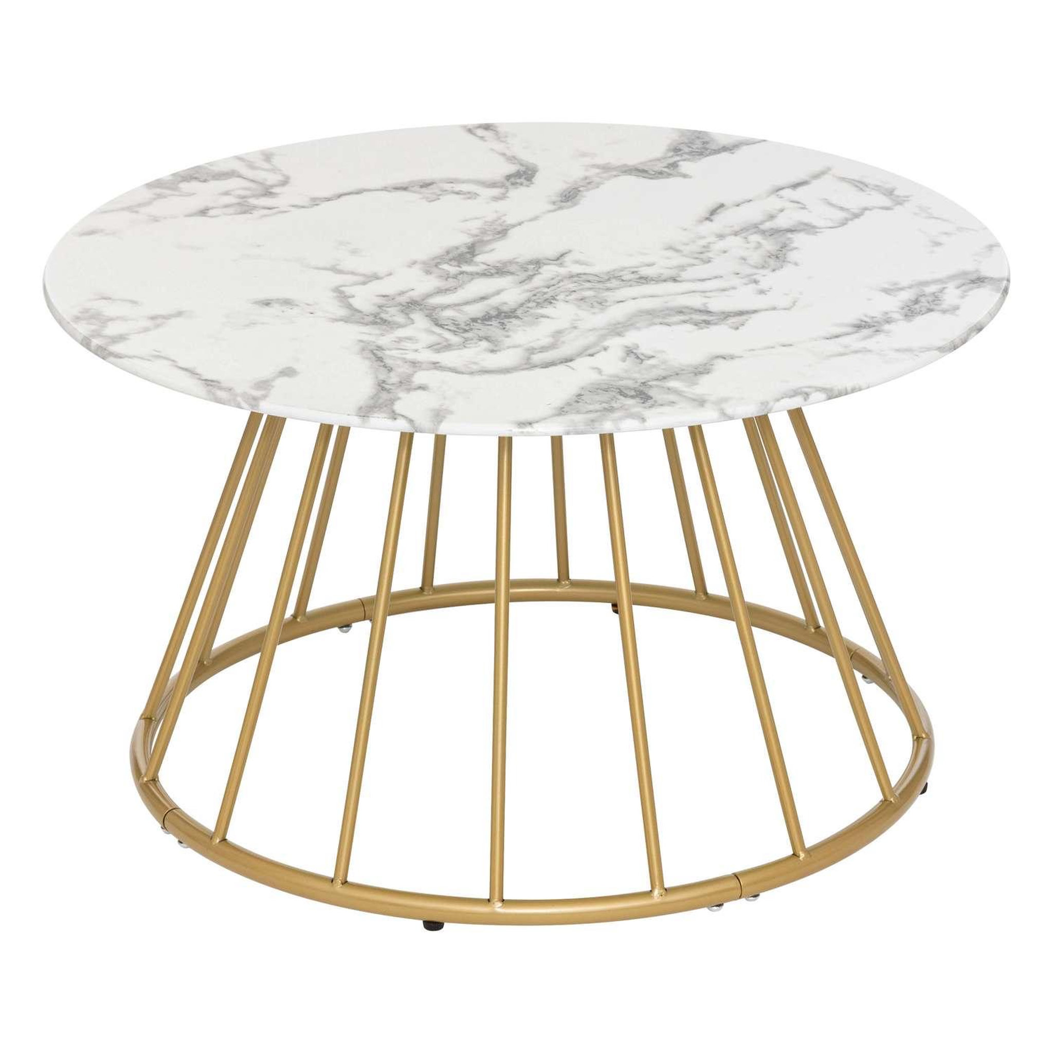 ATMOSPHERA Table basse effet marbre rayo - blanc