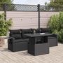 Voir la diapositive 1 : VIDAXL Salon de jardin 5 pcs avec coussins noir resine tressee