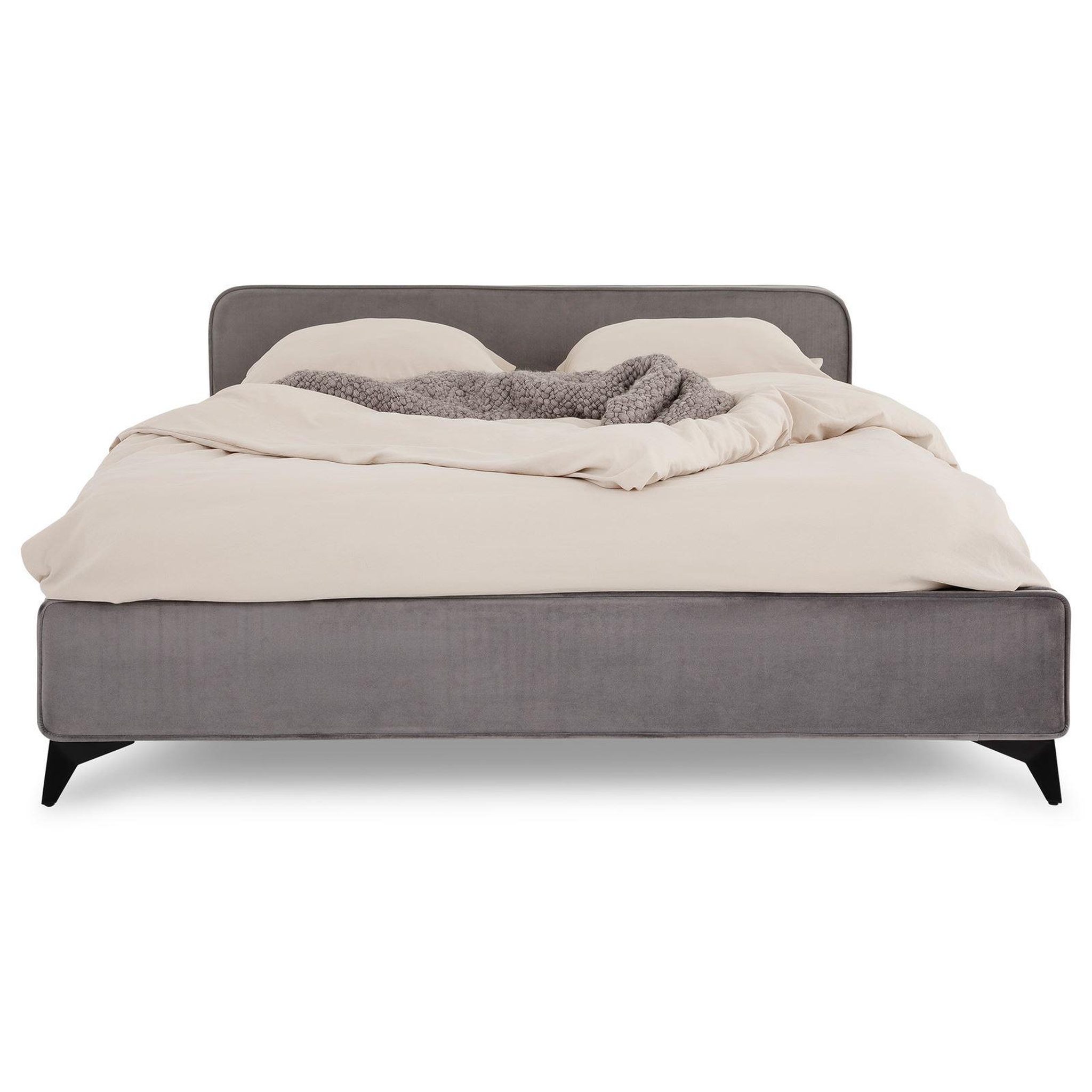 Voir la diapositive 1 : IDIMEX Lit double RAVELLO 140 x 190 cm, revêtement en tissu