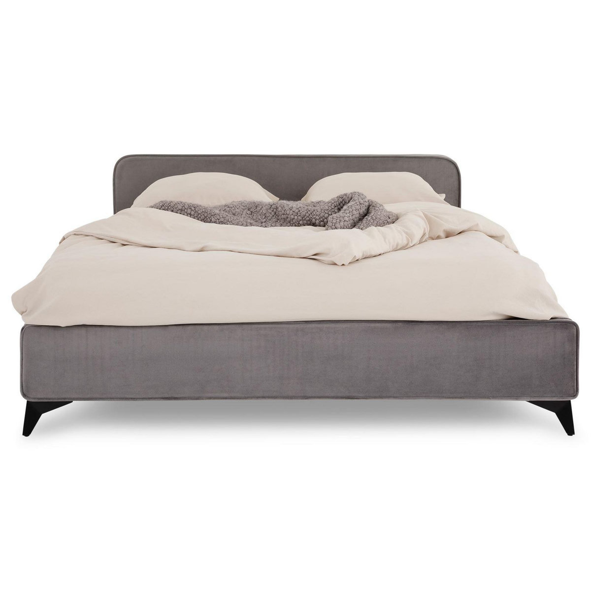 IDIMEX Lit double RAVELLO 140 x 190 cm, revêtement en tissu