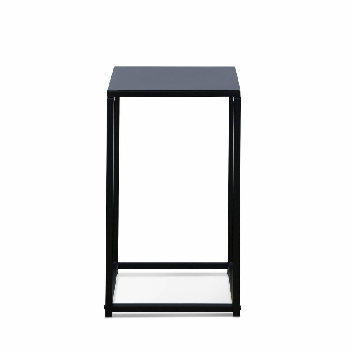 SWEEEK Lot de 2 tables d'appoint gigognes noires - Industrielle - bouts de canapé 34x34x74cm / 30x30x54cm