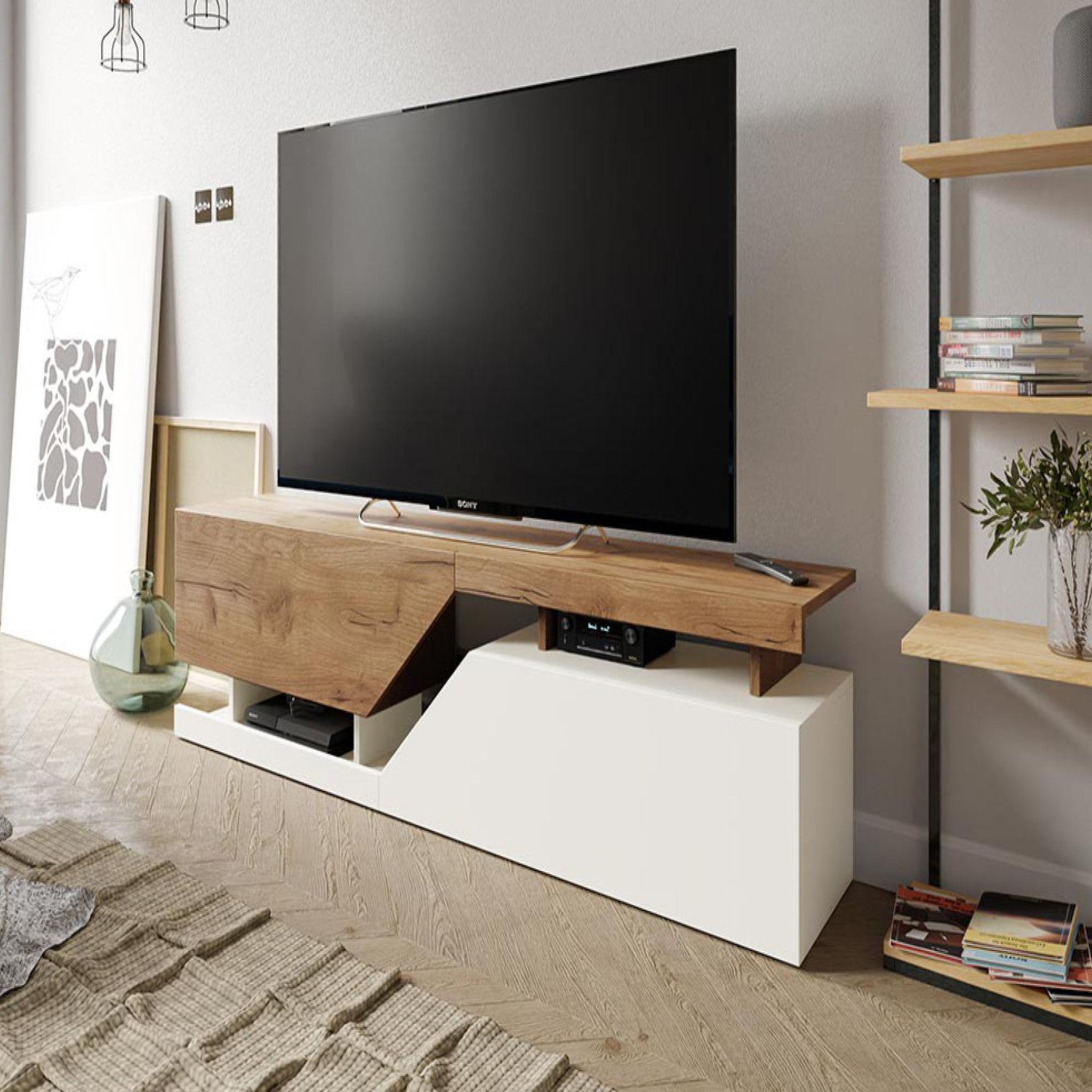 Voir la diapositive 2 : BEST MOBILIER Pitt - meuble tv - 160 cm - style industriel