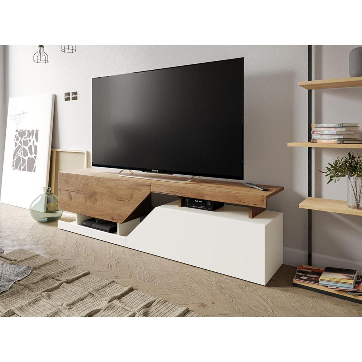 BEST MOBILIER Pitt - meuble tv - 160 cm - style industriel