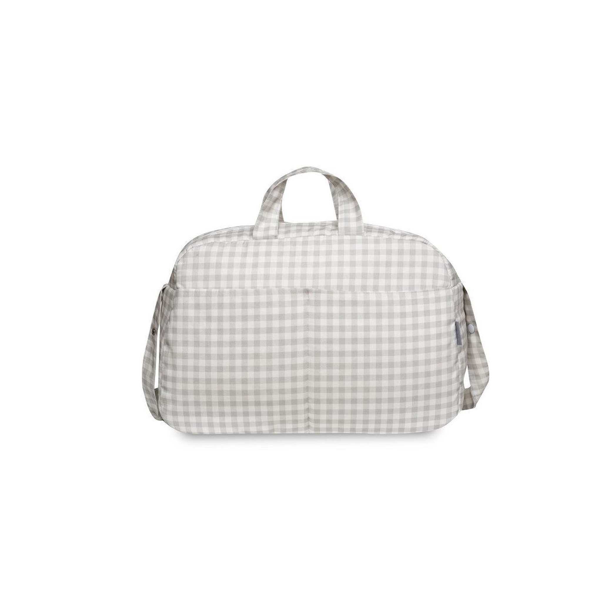 Voir la diapositive 3 : INTERBABY Sac à langer  vichy - gris - trousse et matelas à langer