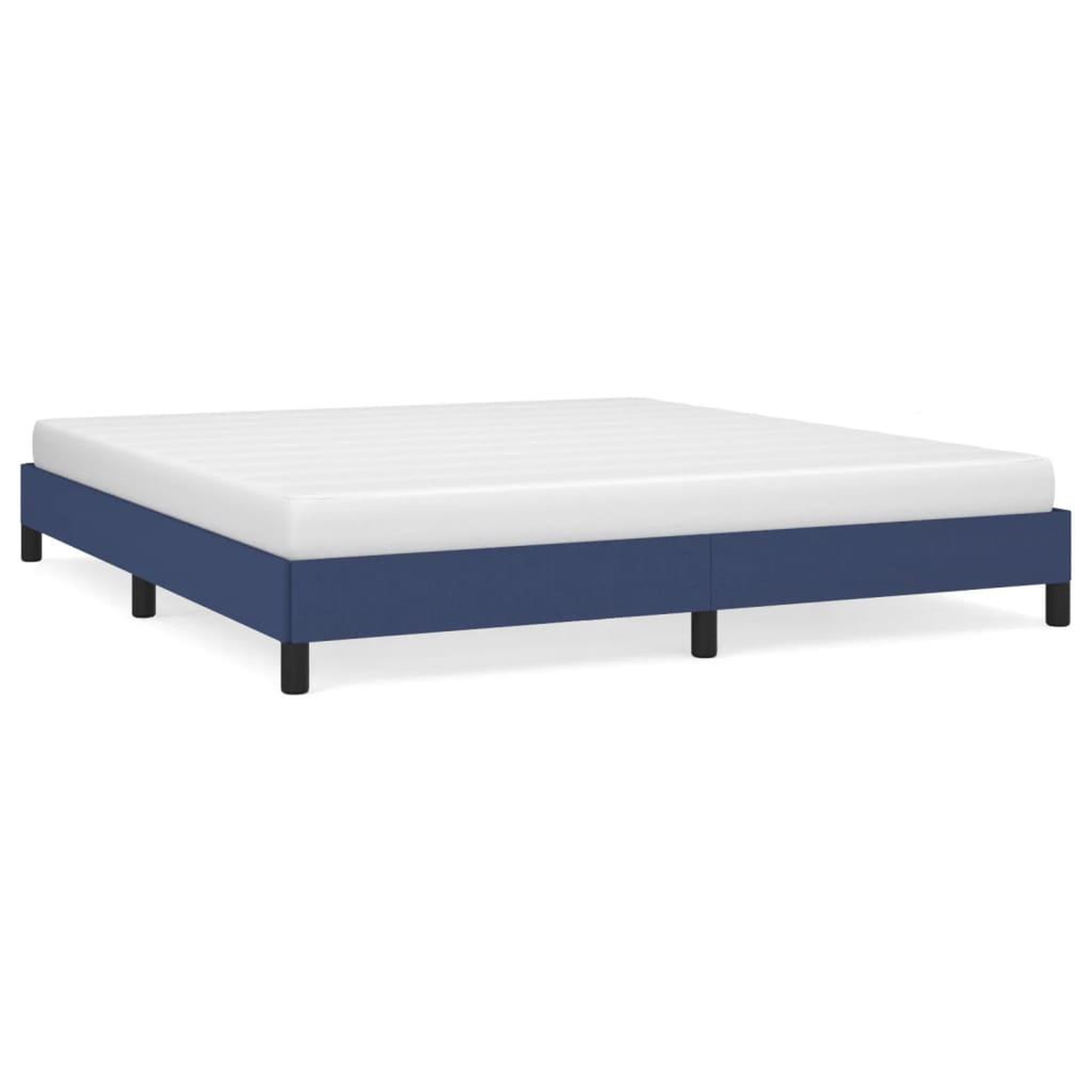 Voir la diapositive 2 : VIDAXL Cadre de lit sans matelas bleu 180x200 cm tissu