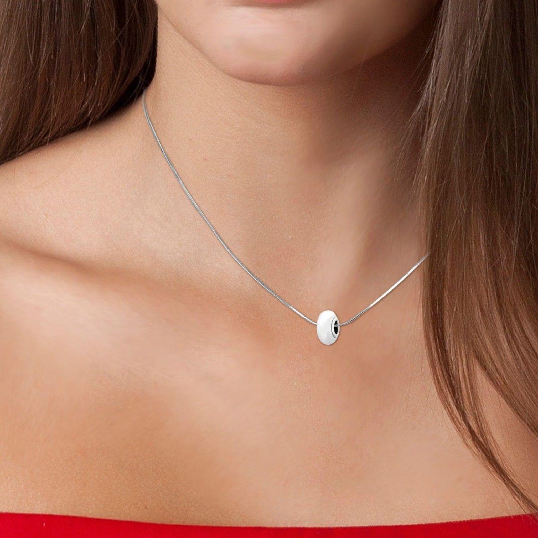 Voir la diapositive 2 : SC CRYSTAL Collier en acier inoxydable SC Crystal
