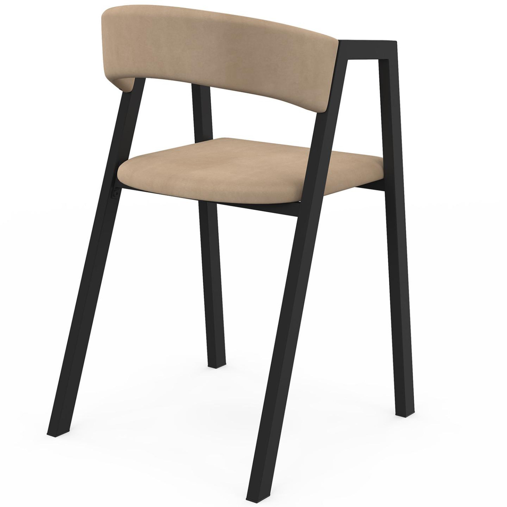 Voir la diapositive 4 : ID MARKET Lot de 4 chaises CAMILLE en métal noir et velours taupe avec accoudoirs