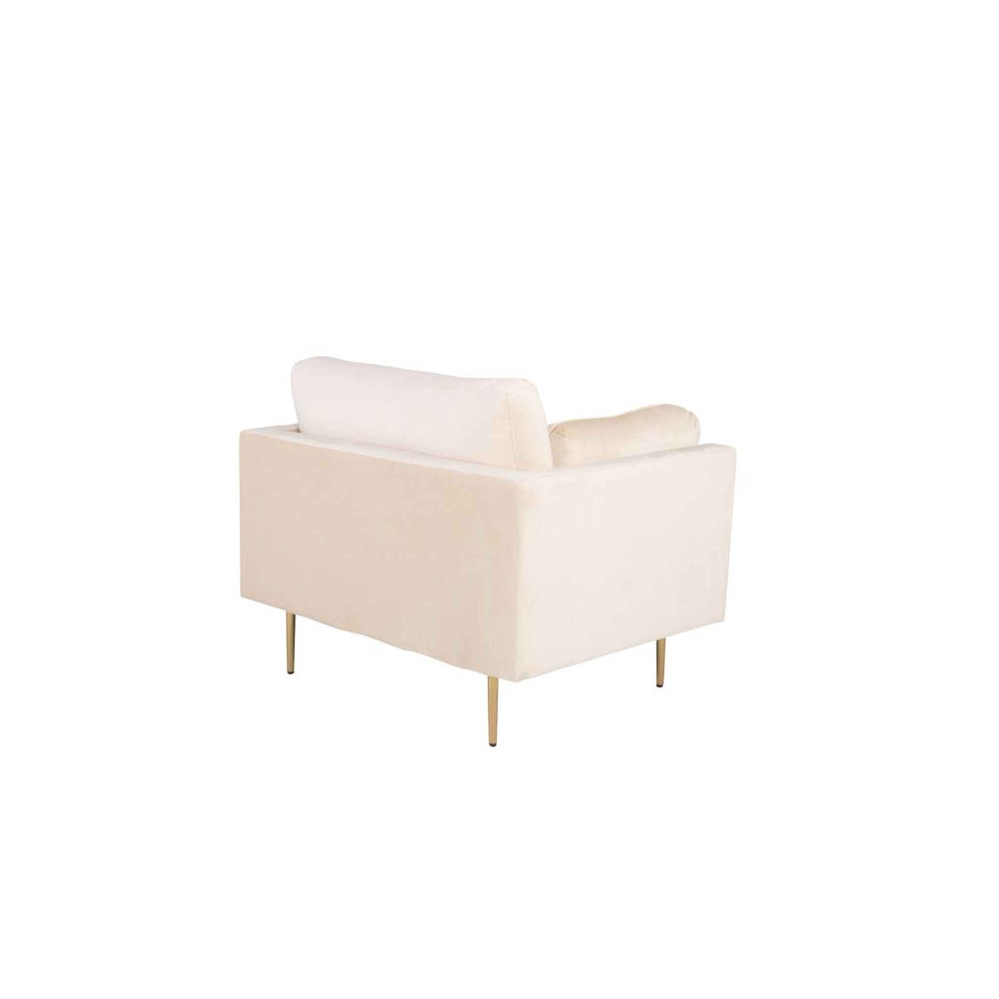 Voir la diapositive 3 : Paris Prix Fauteuil design en velours  boom  110cm beige & or