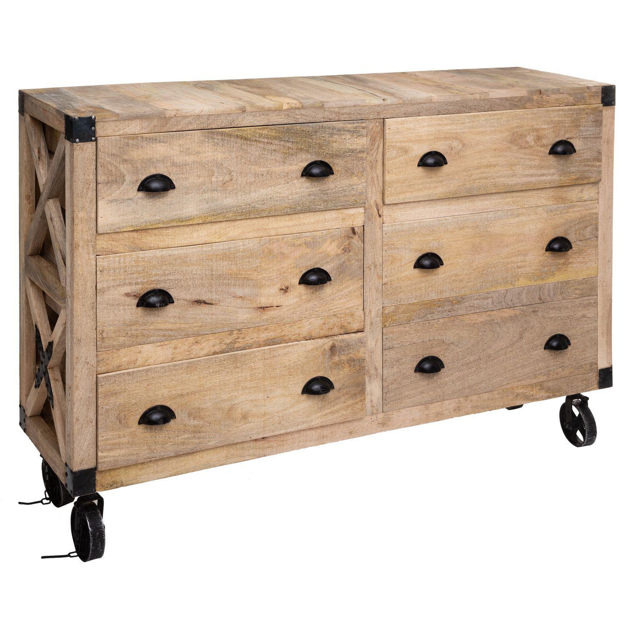 ATMOSPHERA Buffet d'intérieur 6 Tiroirs Silas - Bois et métal