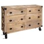 Voir la diapositive 1 : ATMOSPHERA Buffet d'intérieur 6 Tiroirs Silas - Bois et métal
