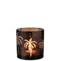 Voir la diapositive 2 : Paris Prix Photophore Design  Feuilles Palmier  15cm Marron