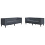Voir la diapositive 2 : VIDAXL Ensemble de canape Chesterfield et traversins 2 pcs gris fonce