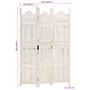 Voir la diapositive 6 : VIDAXL Cloison de separation 3 panneaux Blanc 120x165 cm Bois manguier