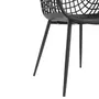 IDIMEX Lot de 4 chaises LUCIA pour salle à manger ou cuisine au design retro avec accoudoirs, coque en plastique noir et 4 pieds métal noir