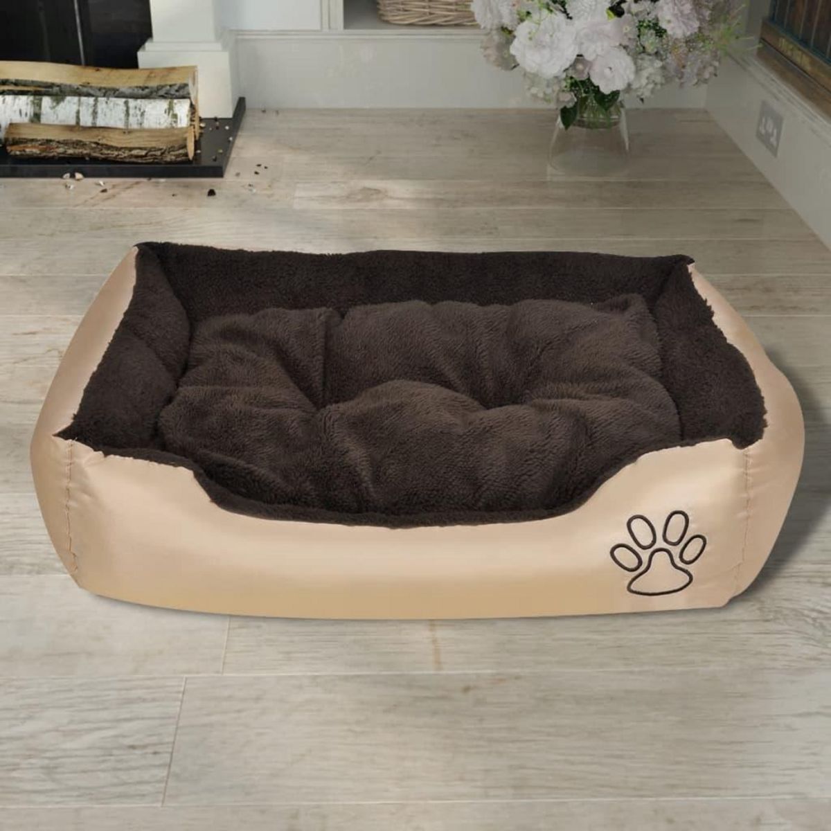 VIDAXL Lit chaud pour chiens avec coussin rembourree L
