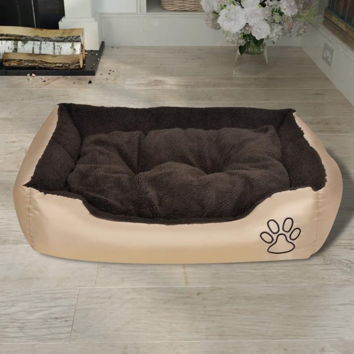 VIDAXL Lit chaud pour chiens avec coussin rembourree L