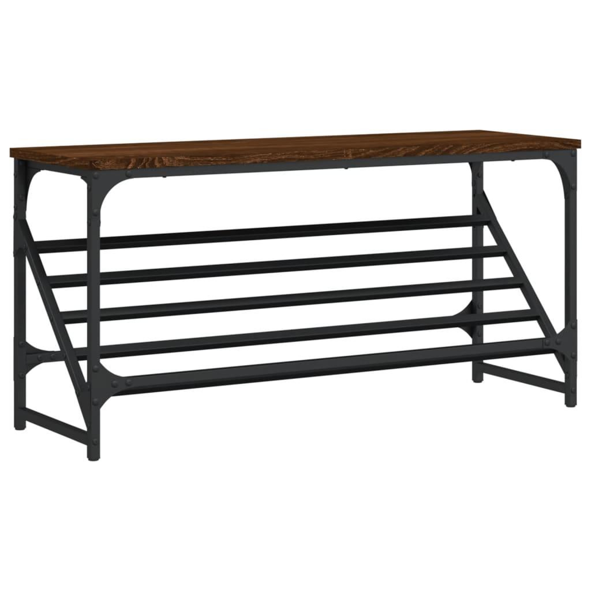 Voir la diapositive 2 : VIDAXL Etagere a chaussures chene marron 90x30x45 cm bois d'ingenierie