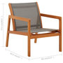 Voir la diapositive 6 : VIDAXL Chaise de jardin Gris Bois d'eucalyptus solide et textilene