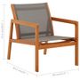 Voir la diapositive 6 : VIDAXL Chaise de jardin Gris Bois d'eucalyptus solide et textilene