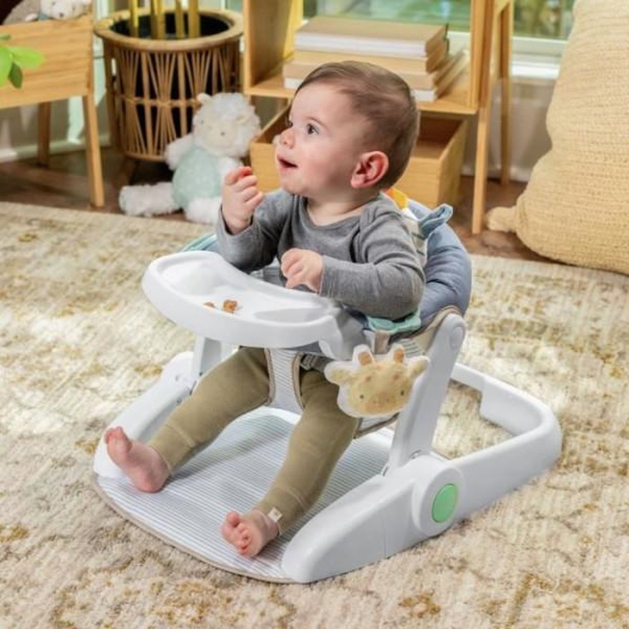 Voir la diapositive 3 : MARKET24 INGENUITY Siege bébé d'apprentissage -Casi le zebre- apporte support a bébé, 3 positions de siege, tablette d'activités